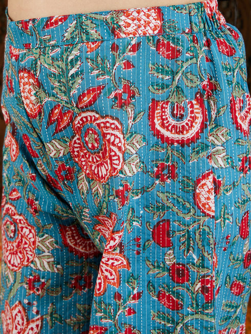 VASTRAMAY Girls Red kurta and Palazzo Pant Dupatta Set